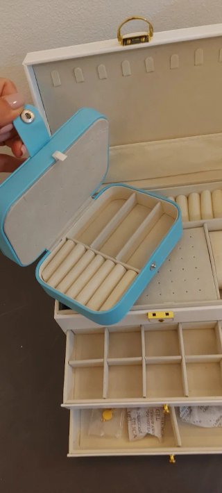 Set portagioie bianco e blu