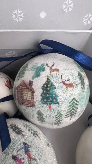 12 bolas de Navidad esquiadoresde El Corte Ingles