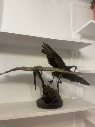 Escultura de aves de aleación metálica