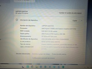 Portátil HP 15s Plata y Negro