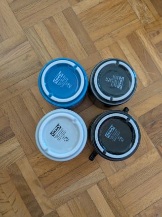 Tazas Ikea Caras Tiki Cerámica Set 4