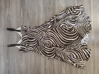 Vestido Zara Animal Print Marrón y Blanco