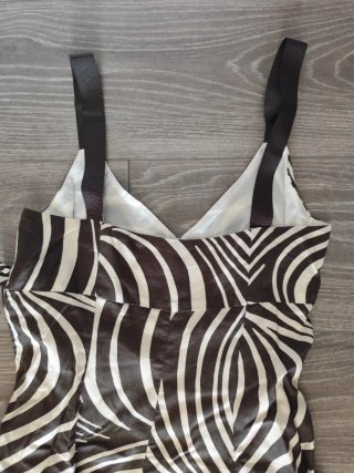 Vestido Zara Animal Print Marrón y Blanco