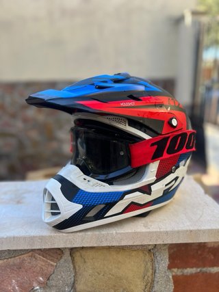 Casco Moto Motocross 100% Gafas