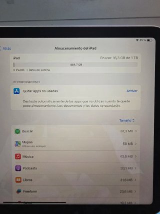 iPad Air M2 1TB 5G Cellular Batteria 100%
