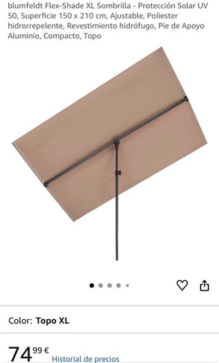 Sombrilla Rectangular 150x210 cm