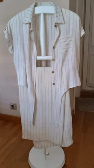 Conjunto blusa y pantalón rayas