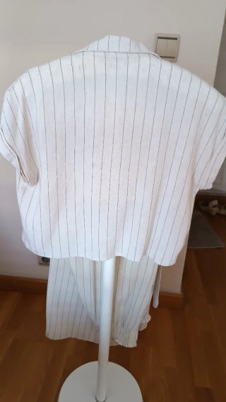 Conjunto blusa y pantalón rayas
