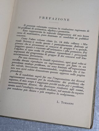Manuale "50 problemi svolti" L. Tomasini - 1954