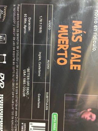 DVD Más Vale Muerto (Better Off Dead) Nueva precin