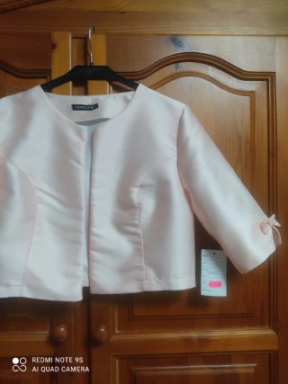 Chaqueta torera fiesta raso salmón