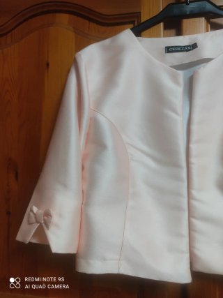 Chaqueta torera fiesta raso salmón