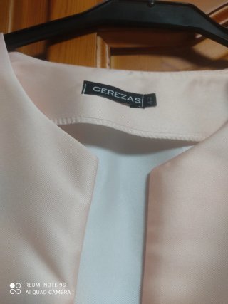 Chaqueta torera fiesta raso salmón
