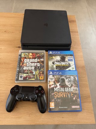 PS4 Slim 500GB + Mando + 3 Juegos
