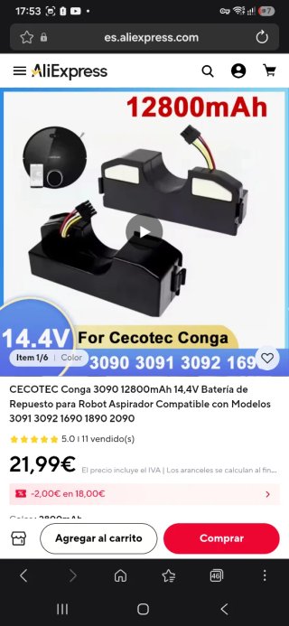 Cecotec Conga 3090 Robot Aspirador Fregasuelos