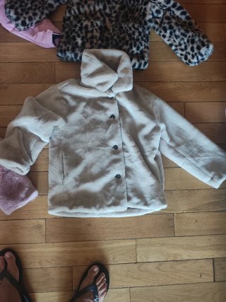Abrigos niña rosa y beige 7 a 8 años