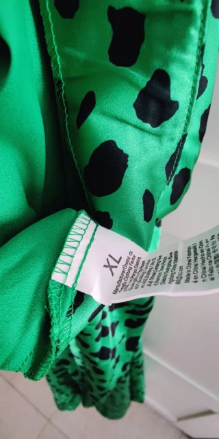 Falda midi estampado leopardo verde Talla XL