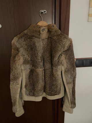 Chaqueta Piel Conejo Beige/Marrón