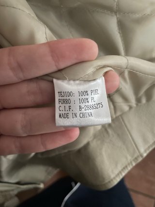 Chaqueta Piel Conejo Beige/Marrón