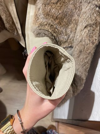 Chaqueta Piel Conejo Beige/Marrón