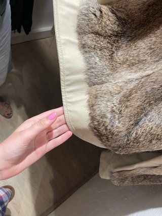 Chaqueta Piel Conejo Beige/Marrón