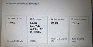 Portátil HP  840 G5 Core i5-8350U/16GB/256GB
