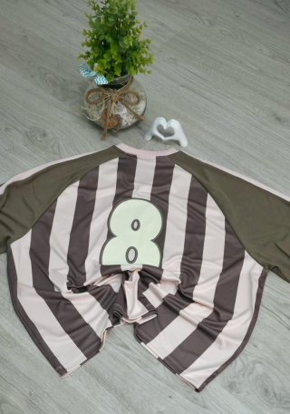 Camiseta Pull&Bear Rayas Marrón y Rosa Talla Única