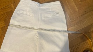 Pantalón palazzo beige con raya lateral