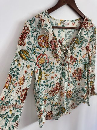 Blusa Springfield Floral Volantes Talla M