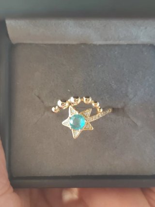 Anillo Estrella Fugaz esmeralda