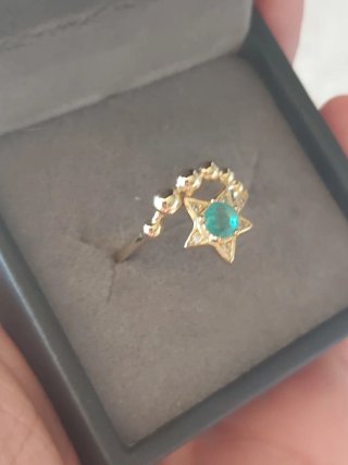 Anillo Estrella Fugaz esmeralda