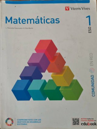 Libro matemáticas 1 eso Vicens vives