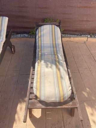Tumbonas de madera Teka, regalo 2,fundas y cojines