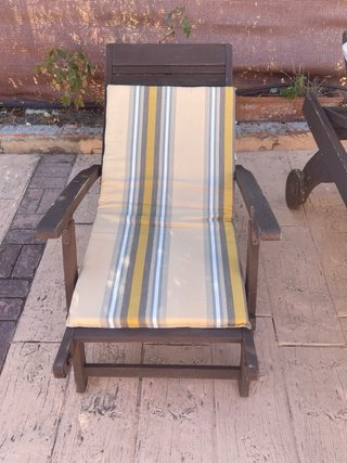 Tumbonas de madera Teka, regalo 2,fundas y cojines