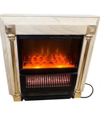 Estufa efecto chimenea cristal y metal