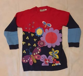 Vestido niña 4 años flores y mariposas