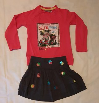 Conjunto niña 4 años: camiseta y falda