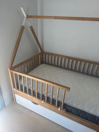 Cama tipi con cama nido 90x180 con colchón