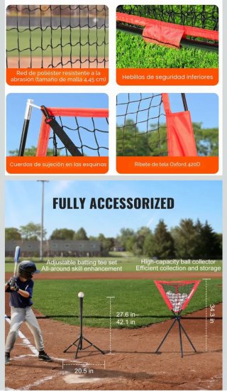 Práctica de Béisbol - Red y Accesorios