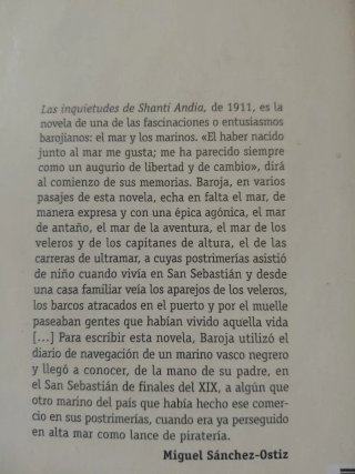 Las inquietudes de Shanti Andía Pio Baroja
