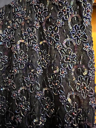 Vestido de fiesta azul y morado