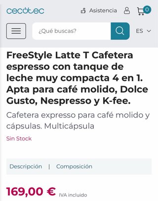 Cafetera Cecotec FreeStyle Latte T