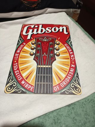 Placa Metálica Gibson Guitarra 30.20cm