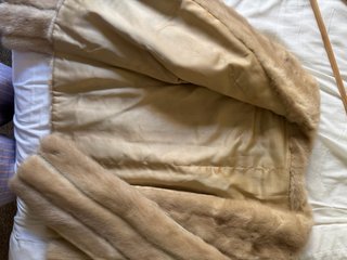 Chaqueta corta piel natural beige/marrón