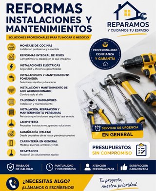 Reformas. Reparaciones y Mantenimiento