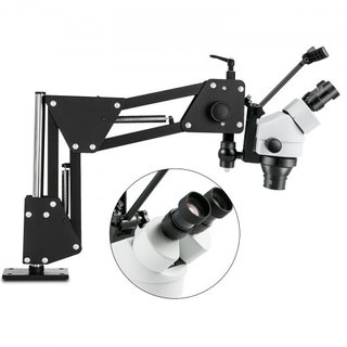 Microscopio de Joyería con Soporte de Resorte de Lente de 76 mm y Microajuste Multidireccional 7X-4.5X