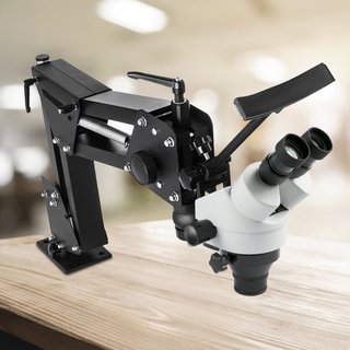 Microscopio de Joyería con Soporte de Resorte de Lente de 76 mm y Microajuste Multidireccional 7X-4.5X