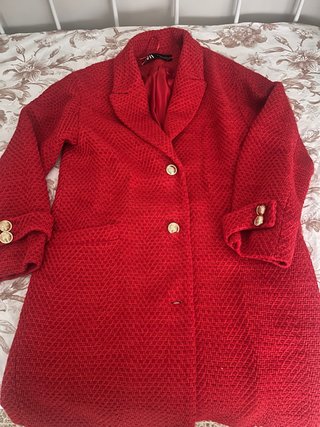 Abrigo Zara Rojo Mujer