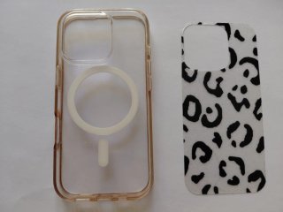 Cover iPhone 16 Pro trasparente con leopardato
