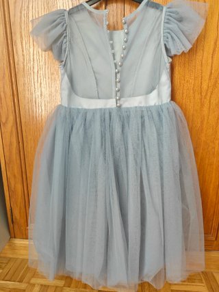 Vestido niña tul gris 7-8 años